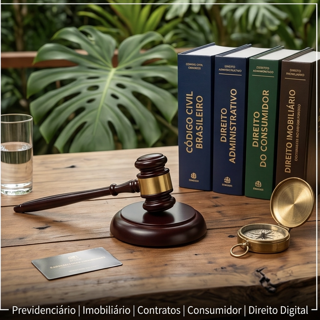 Áreas de atuação: Previdenciário, Imobiliário, Contratos, Consumidor e Direito Digital